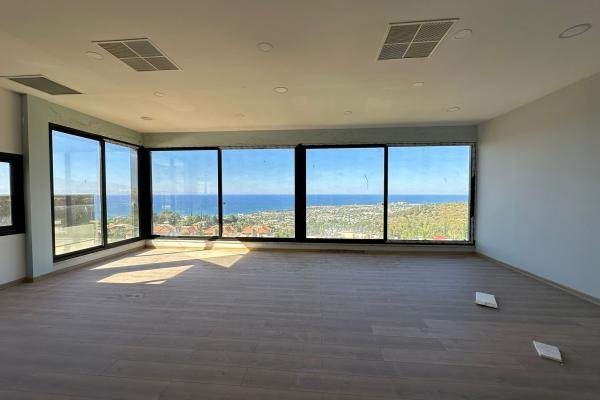 Girne Lapta bölgesinde panoramik deniz manzaralı satılık daire